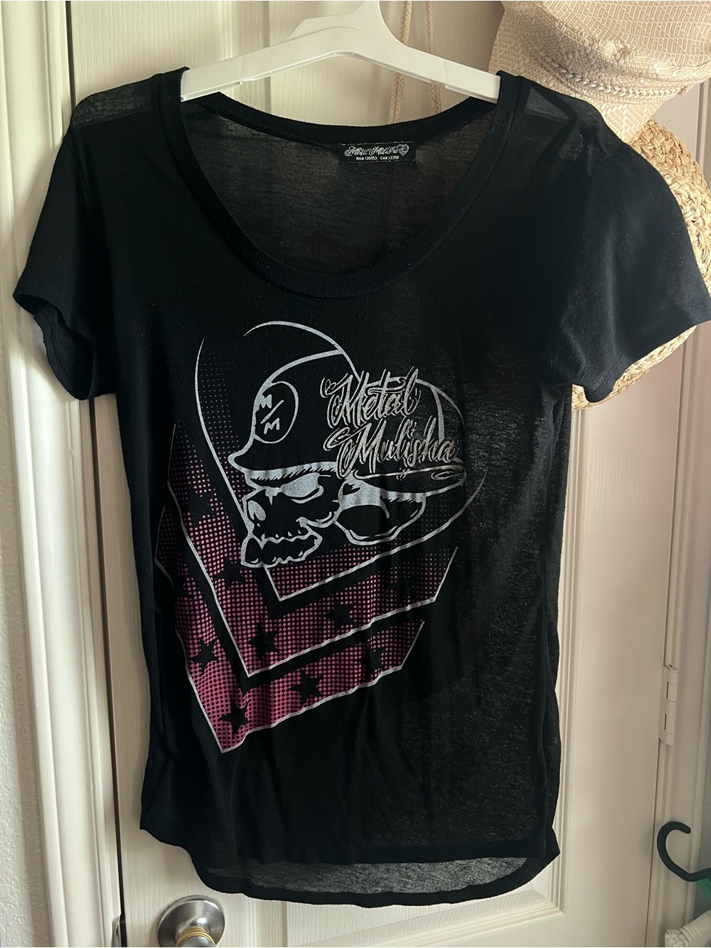 Metal Mulisha Grunge Goth Punk Y2K Sheer Burnout Tee